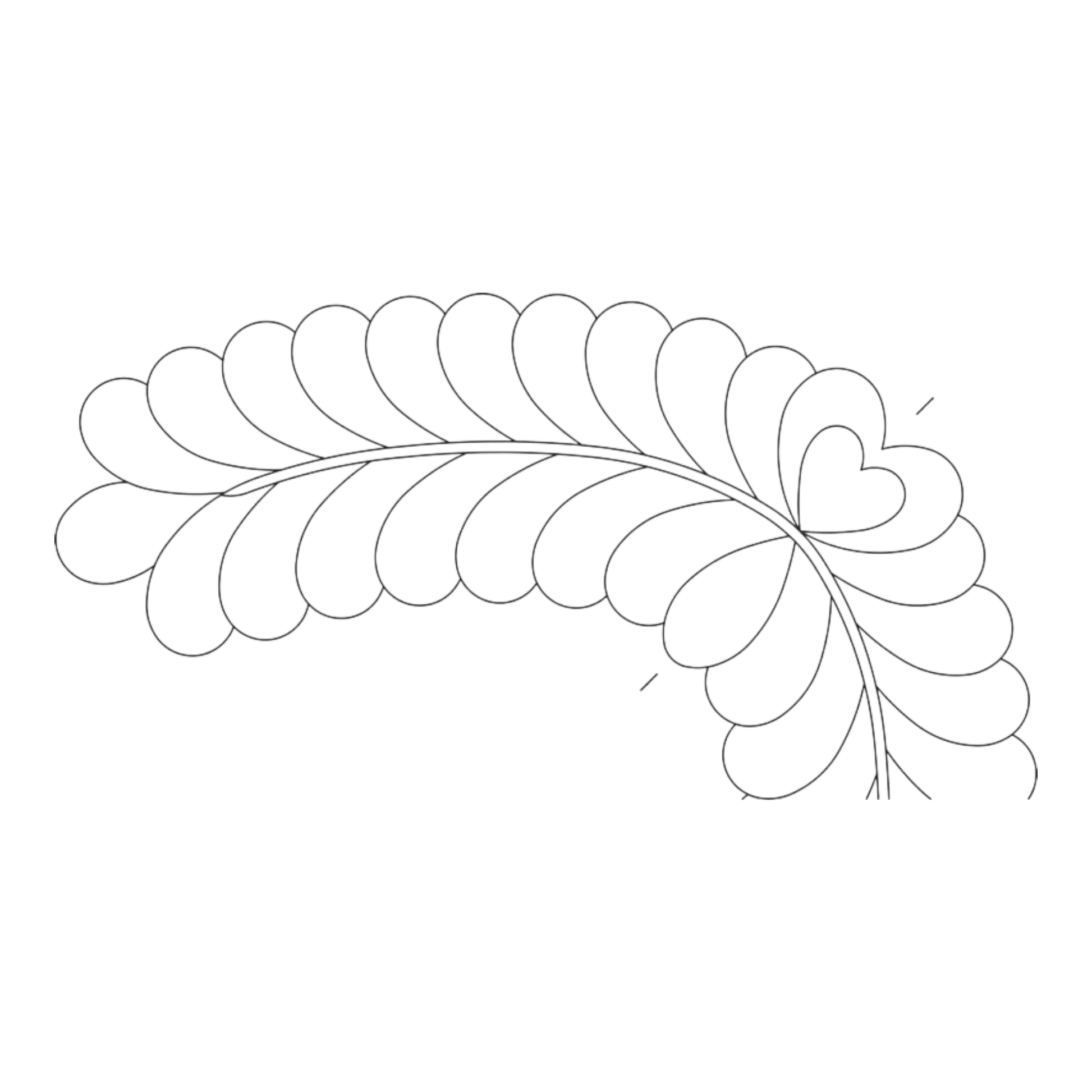 Quilt Stencil Feather Corner - 6 in - Everything Fabric