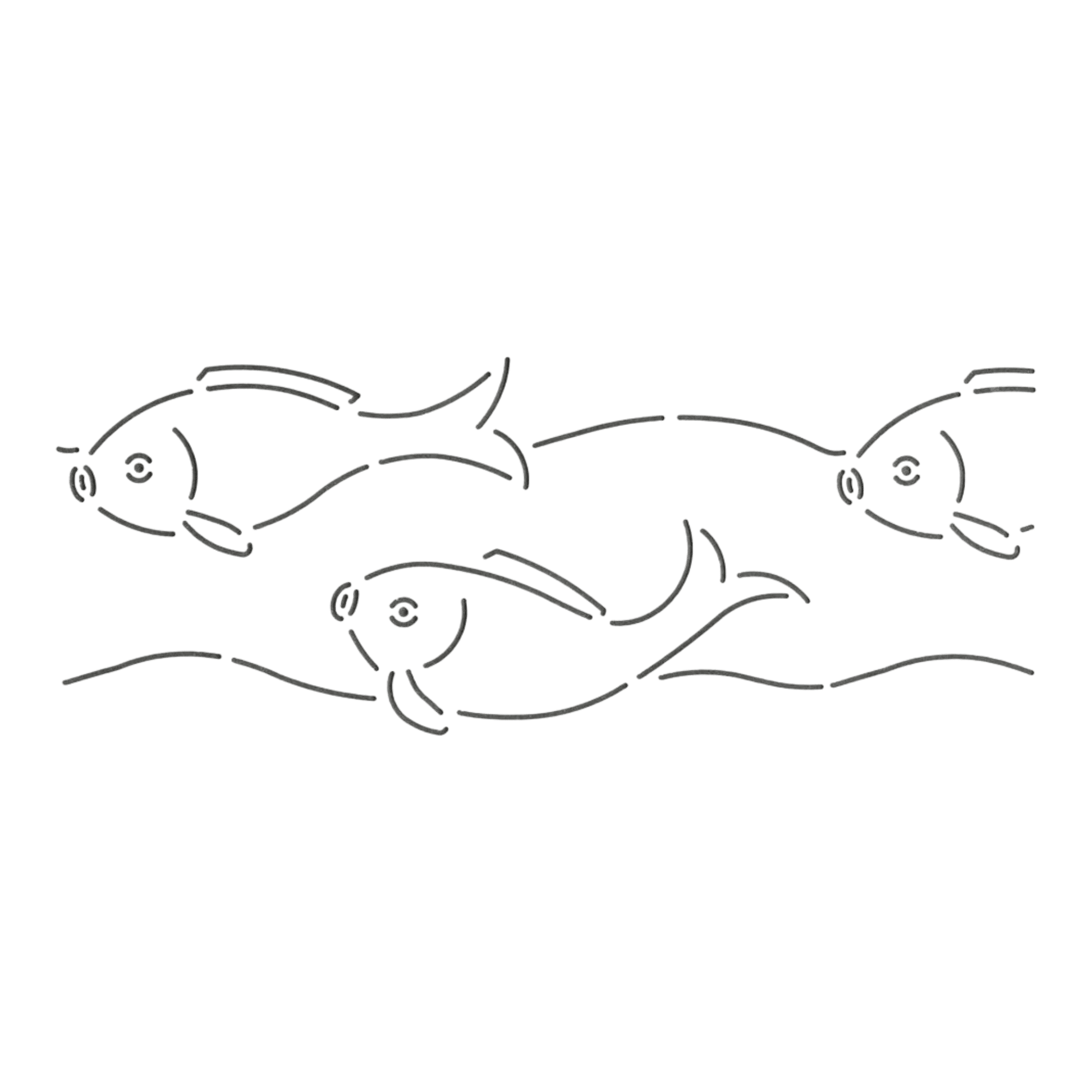 Quilt Stencil - Fish Border - 4 in - Everything Fabric