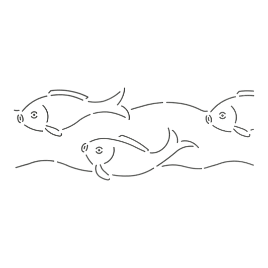 Quilt Stencil - Fish Border - 4 in - Everything Fabric