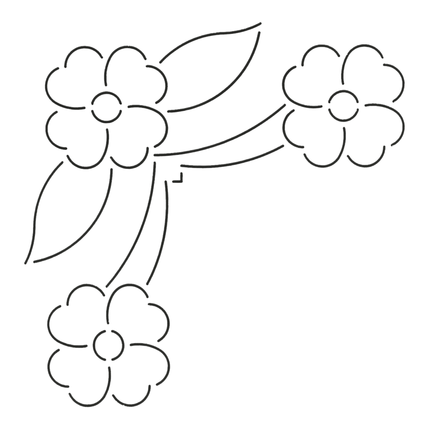 Quilt Stencil FLORAL CORNER - 3 in border 800QC - Everything Fabric
