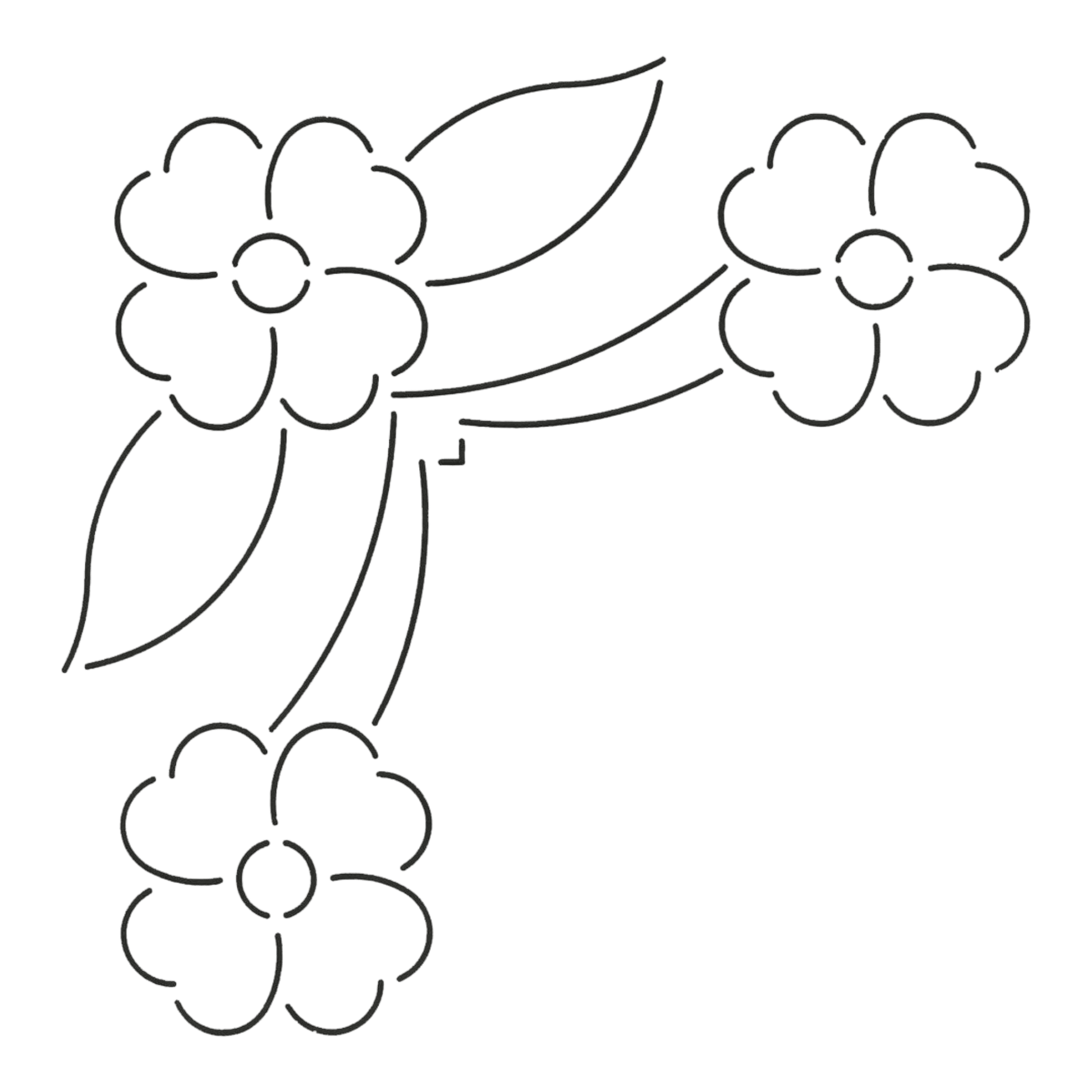 Quilt Stencil FLORAL CORNER - 3 in border 800QC - Everything Fabric