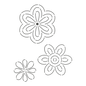Quilt Stencil Flowers - Size: 5 in, 4.75 in, and 3 in - Everything Fabric
