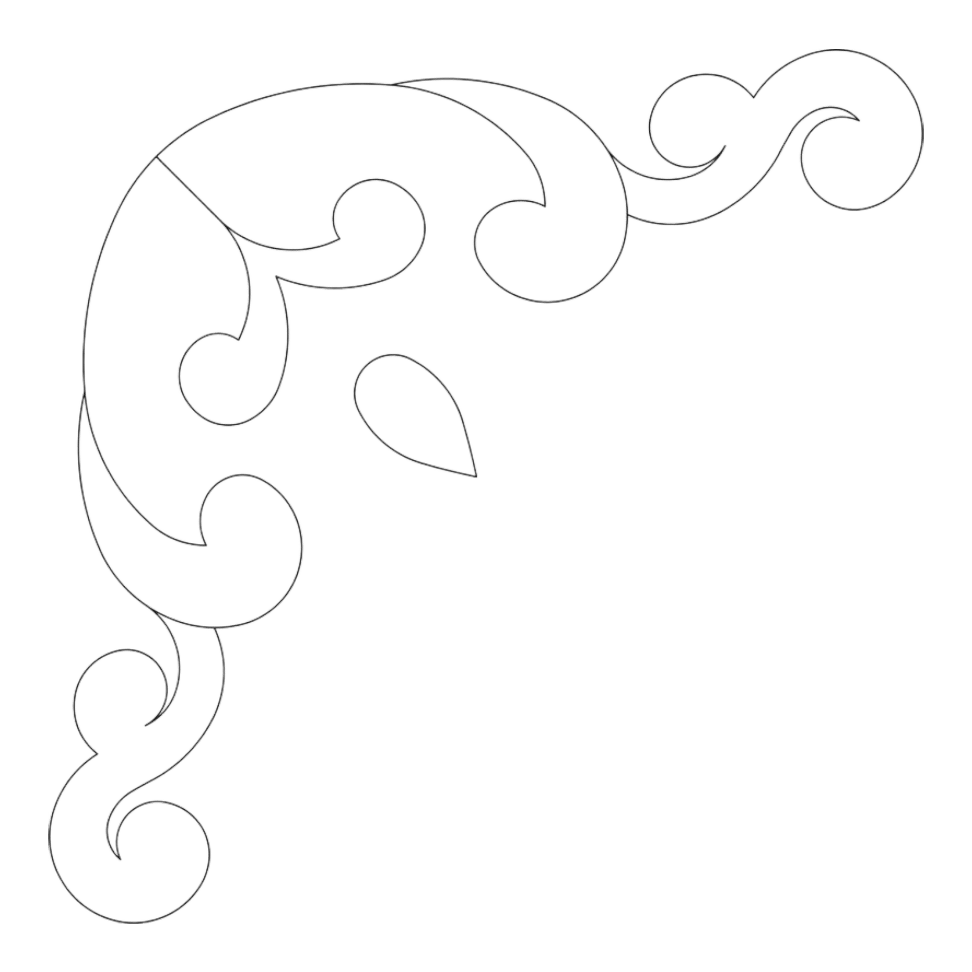 Quilt Stencil Ornamental Corner 2 - 9 in - Everything Fabric