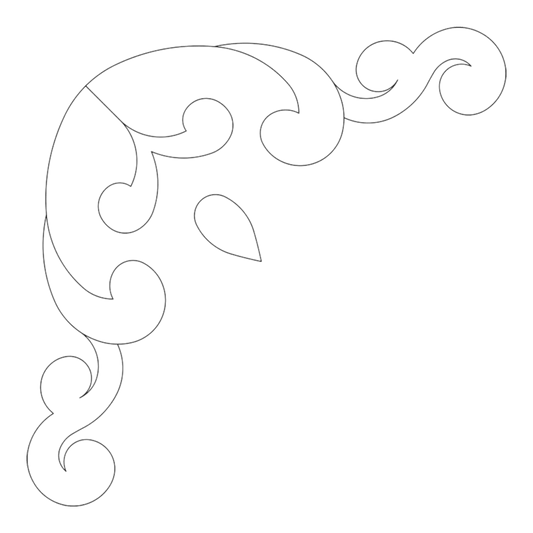 Quilt Stencil Ornamental Corner 2 - 9 in - Everything Fabric