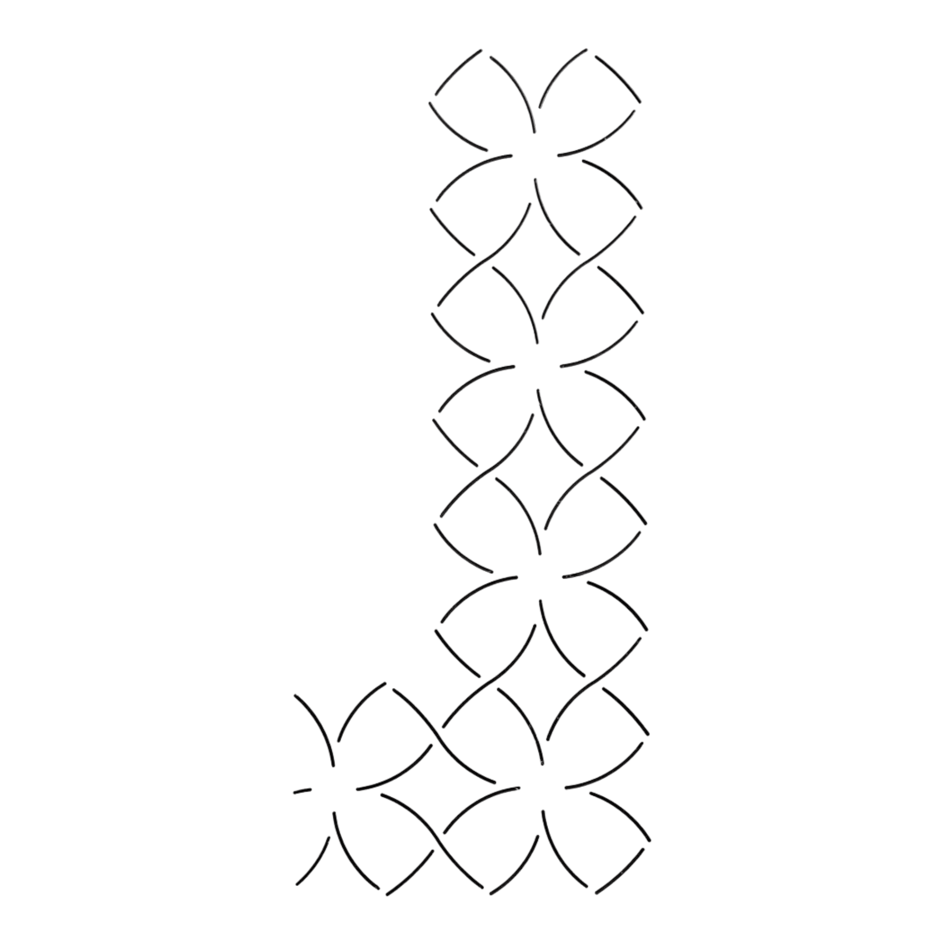 Quilt Stencil - Quad Leaf Border - 3 in - Everything Fabric