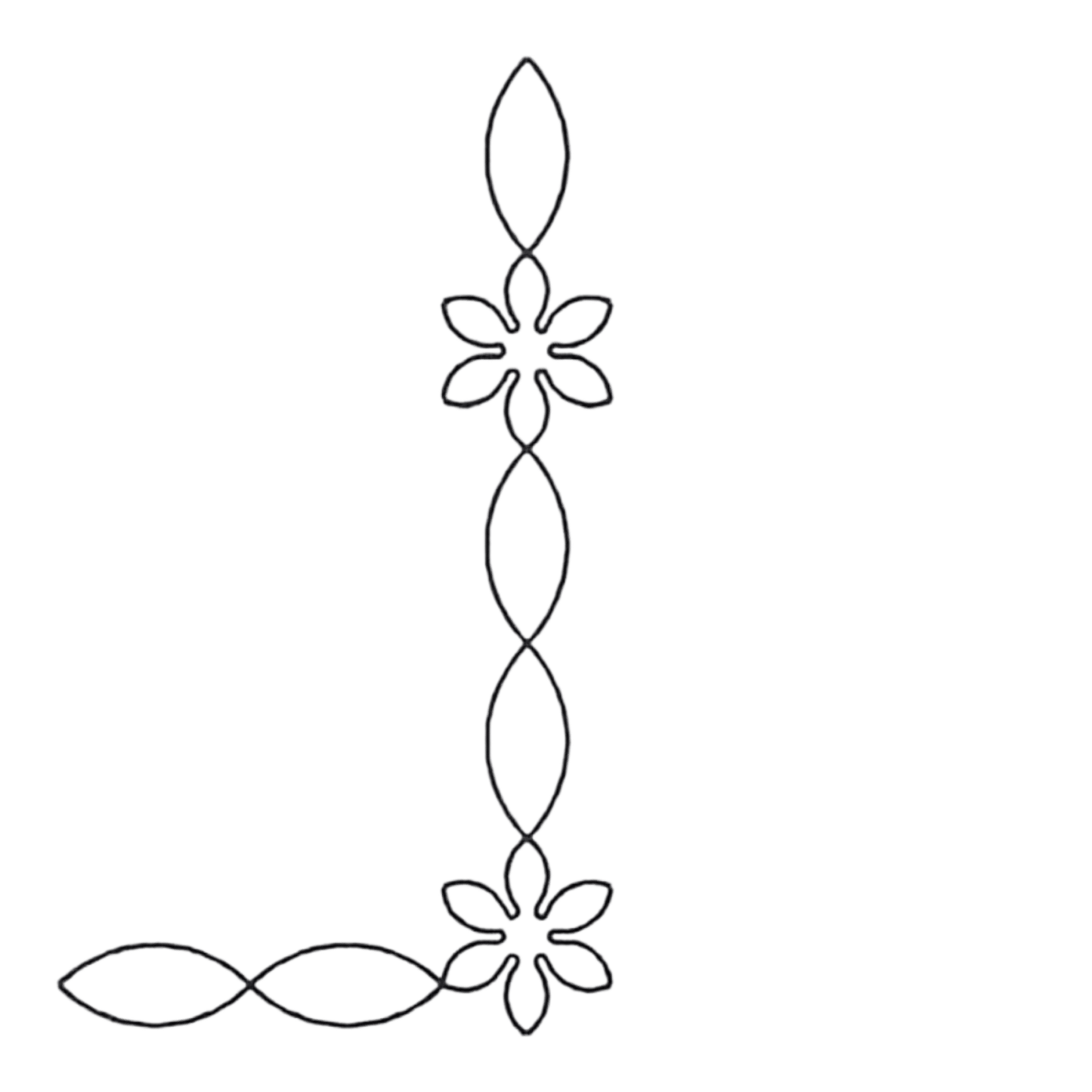 Quilt Stencil Starflower Chain Border & Corner - 2 in - Everything Fabric
