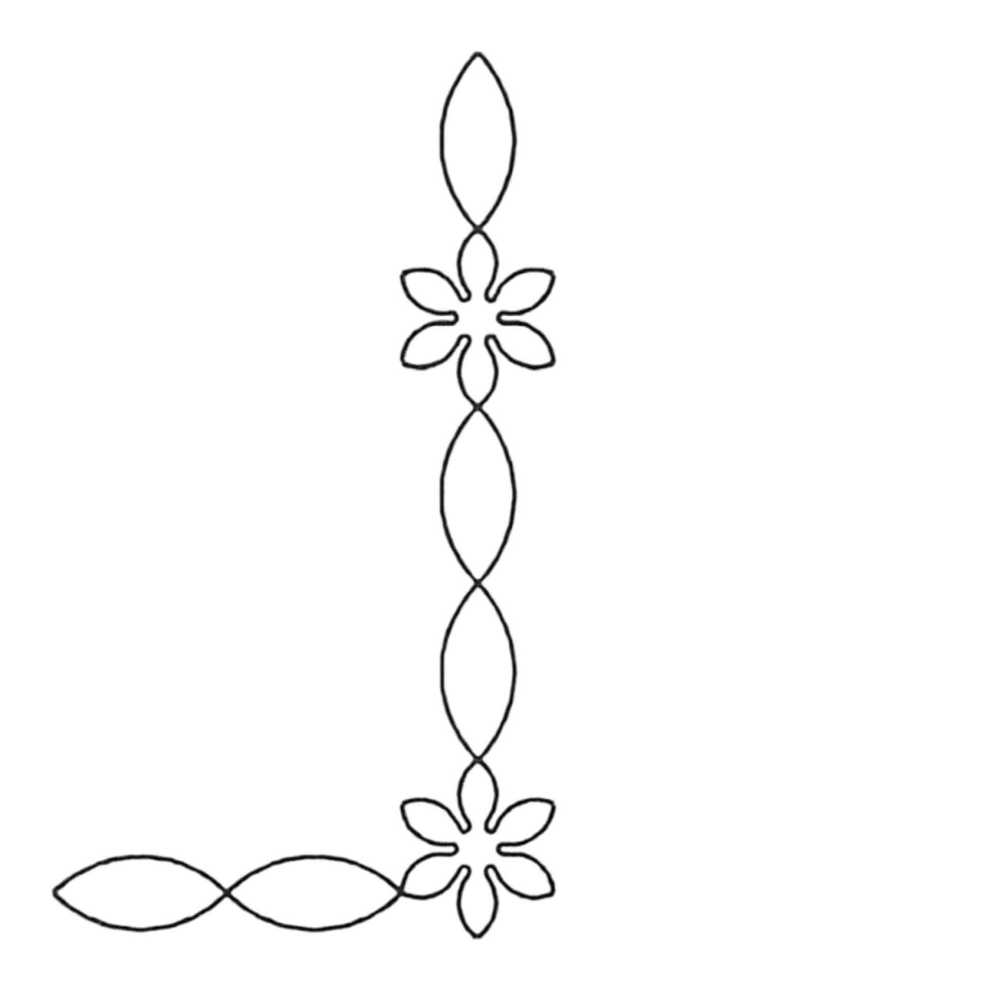 Quilt Stencil Starflower Chain Border & Corner - 2 in - Everything Fabric