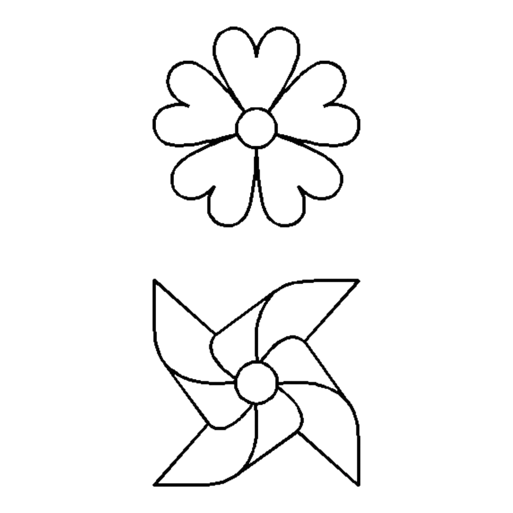 Quilt Stencil - Summertime Pinwheel & Flower - 3 in - Everything Fabric