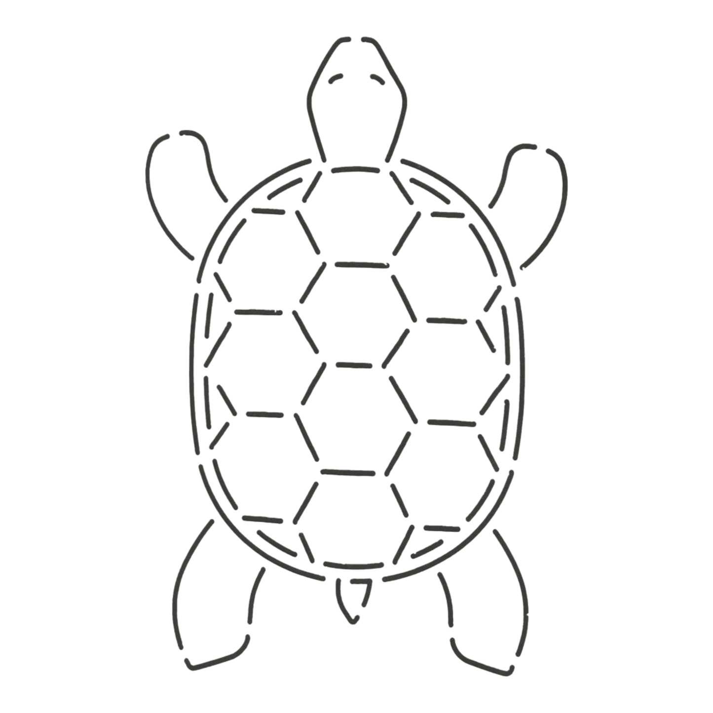 Quilt Turtle Stencil 4 x 6.5in - Everything Fabric