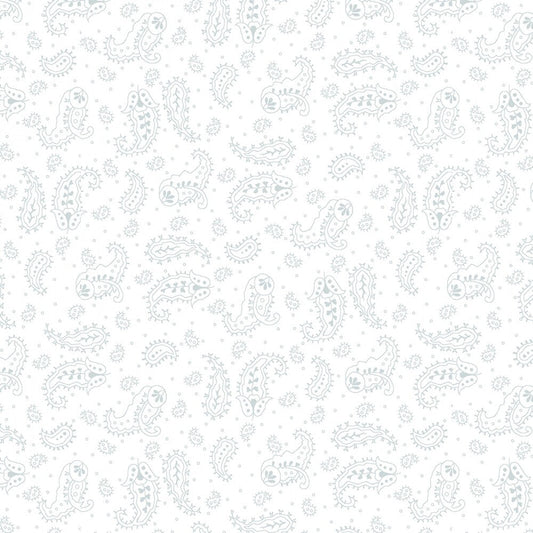 Quilters Flour V - White on White Delicate Paisley - Everything Fabric