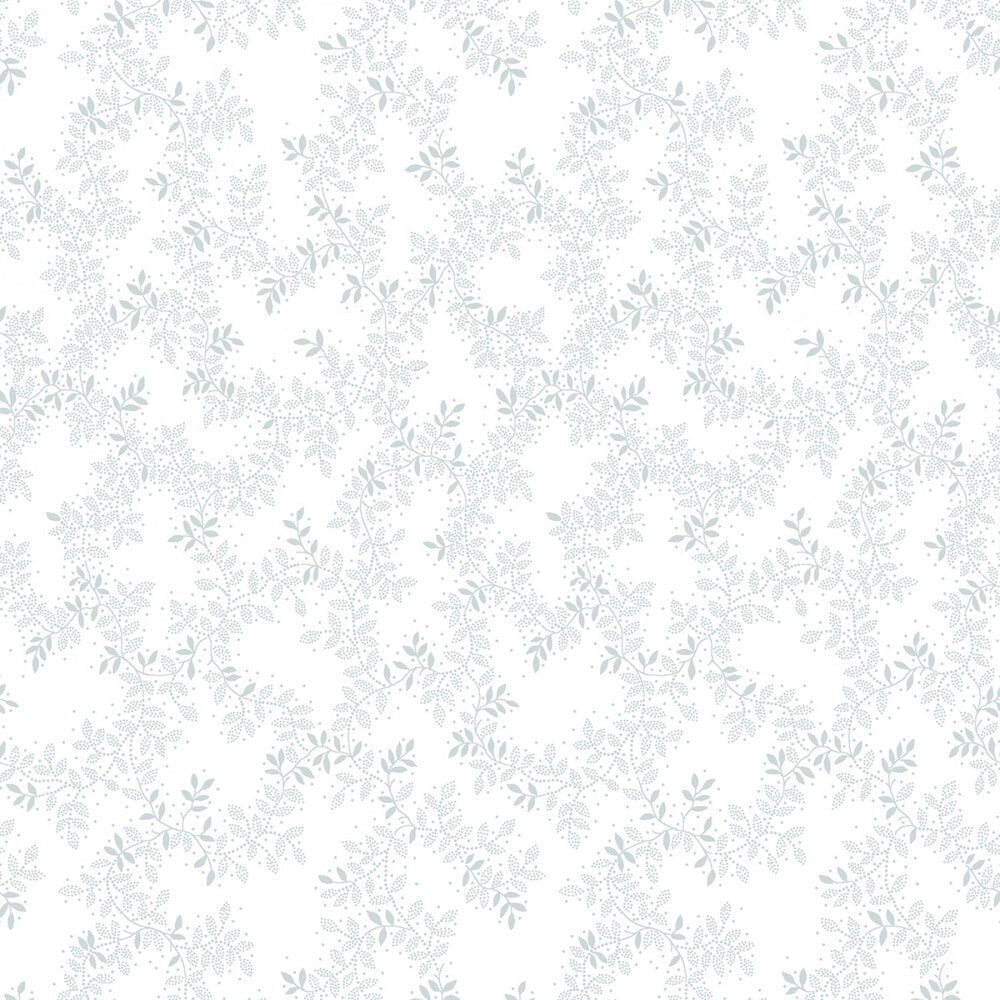 Quilters Flour V - White on White Delicate Vines - Everything Fabric