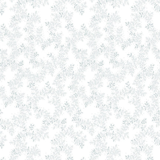 Quilters Flour V - White on White Delicate Vines - Everything Fabric