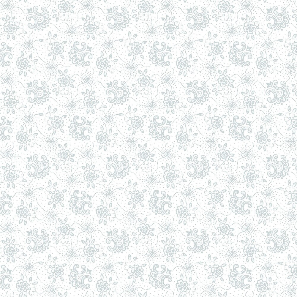 Quilters Flour V - White on White Foulards - Everything Fabric