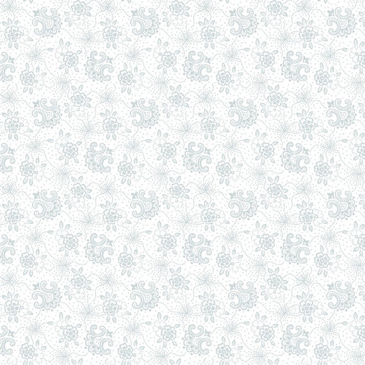 Quilters Flour V - White on White Foulards - Everything Fabric