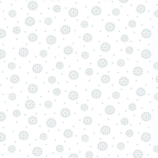 Quilters Flour V - White on White Medium Snowflake - Everything Fabric