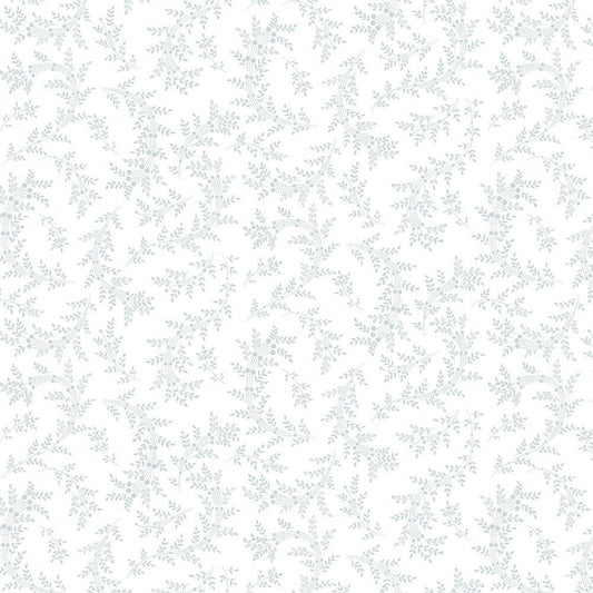 Quilters Flour V - White on White Swirly Bouquets - Everything Fabric