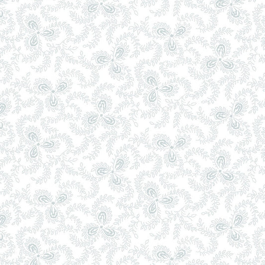 Quilters Flour V - White on White Vines with Three Petal Flowers - Everything Fabric