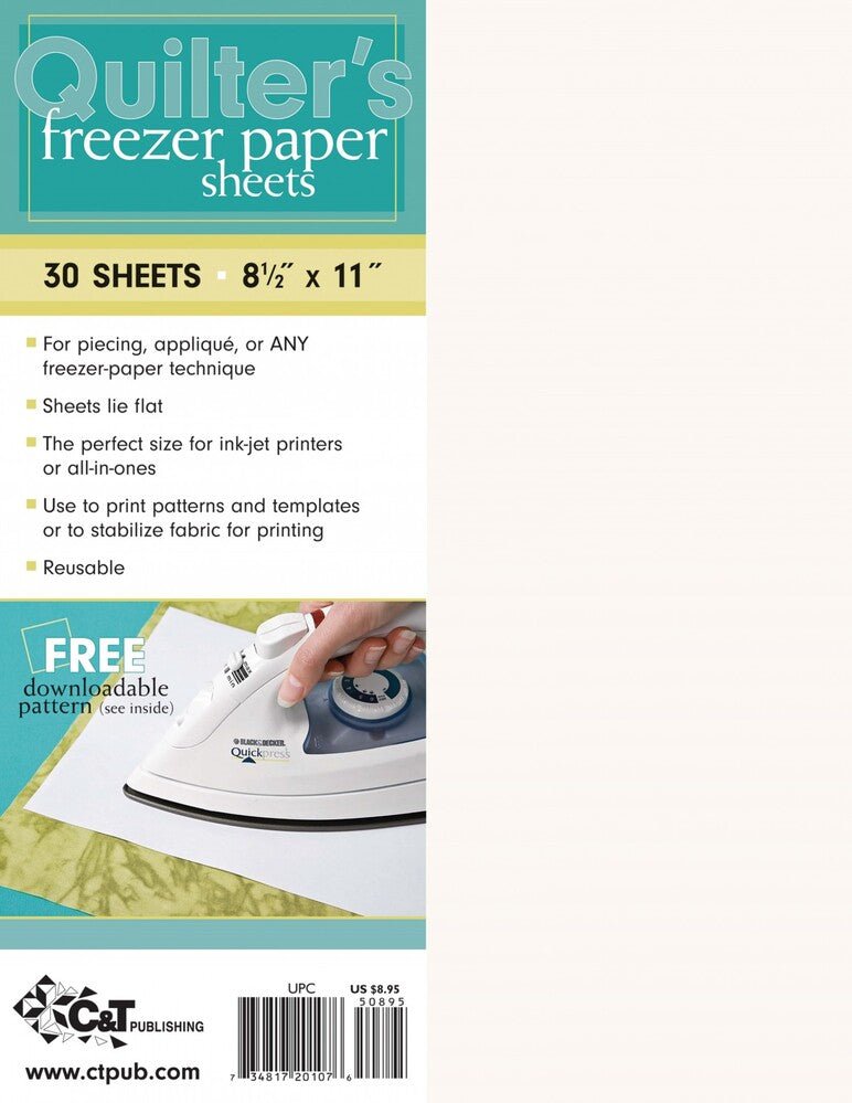 Quilters Freezer Paper 8 1/2 x 11 30 per pack - Everything Fabric