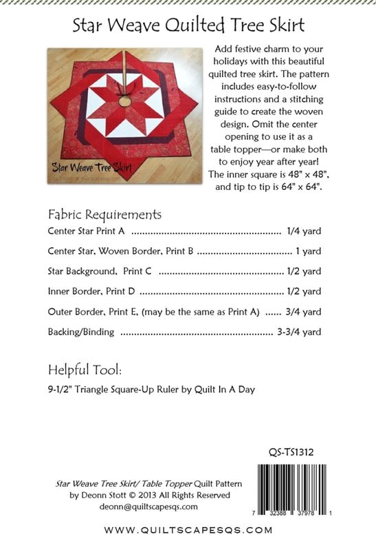 Quiltscapes Star Weave Tree Skirt Pattern - Everything Fabric
