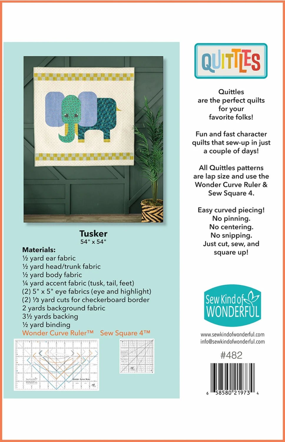 Quittles Tusker Lap Quilt Pattern - Everything Fabric
