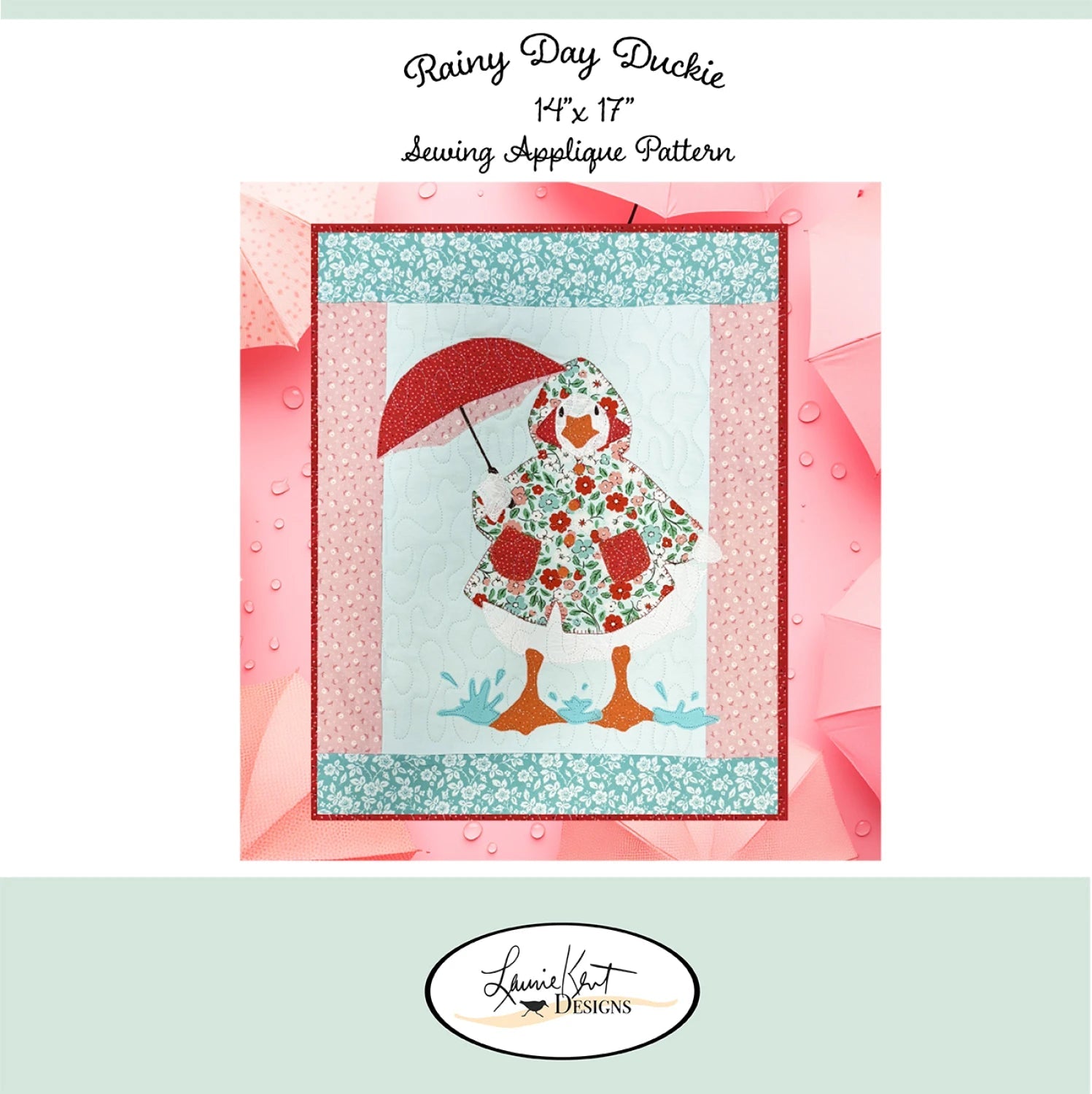 Rainy Day Duckie Sewing Appliqué Pattern - Everything Fabric
