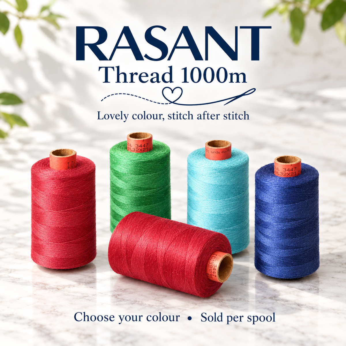 Rasant Thread 1000m | 64 Colours – a selection of colour choices