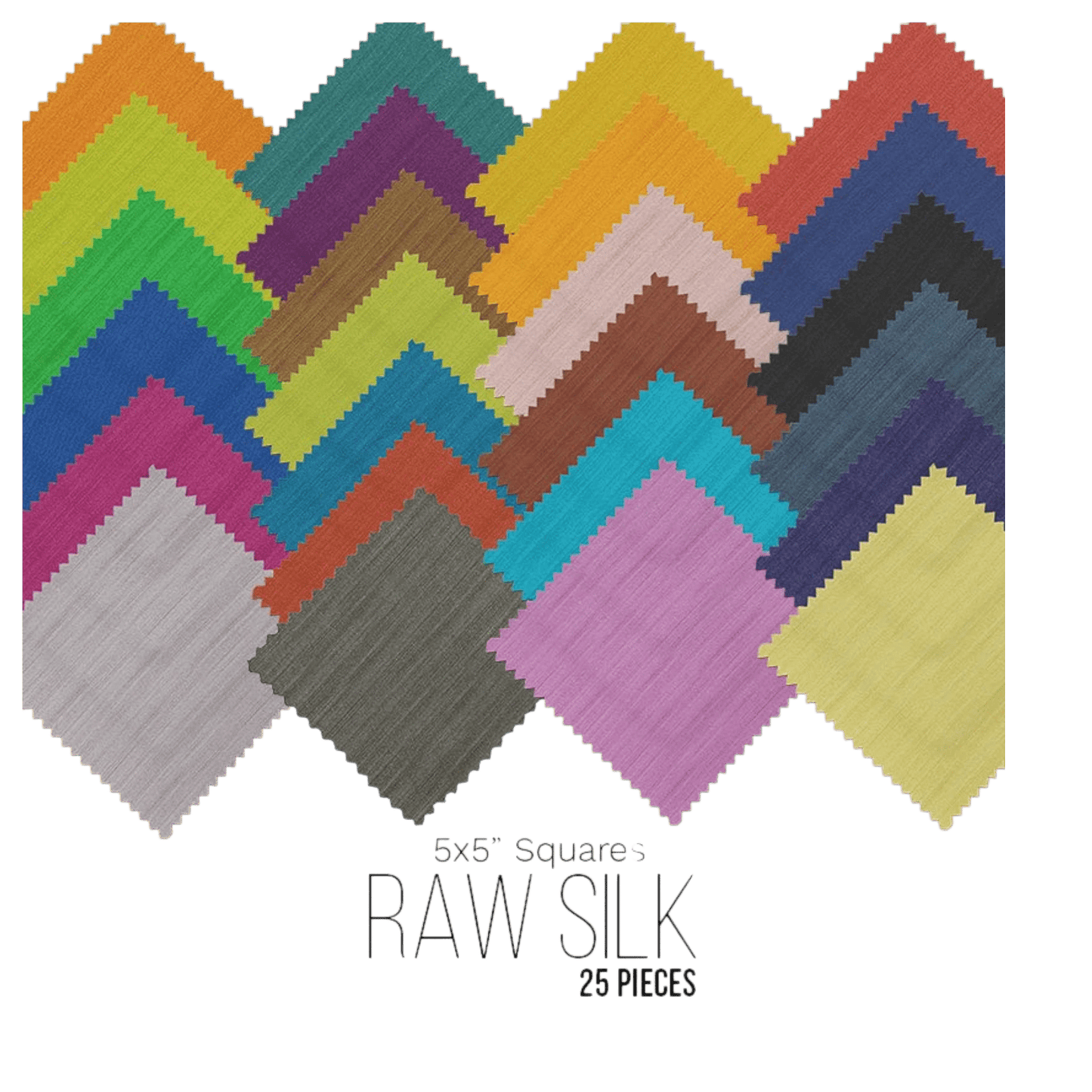 Raw Silk 5in Squares 25pc - Everything Fabric