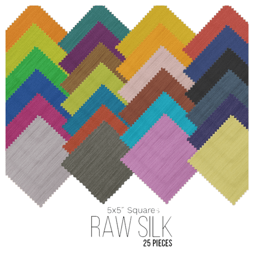 Raw Silk 5in Squares 25pc - Everything Fabric
