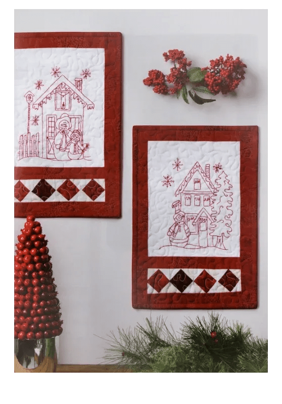 Redwork Blizzard Buddies Book - Everything Fabric