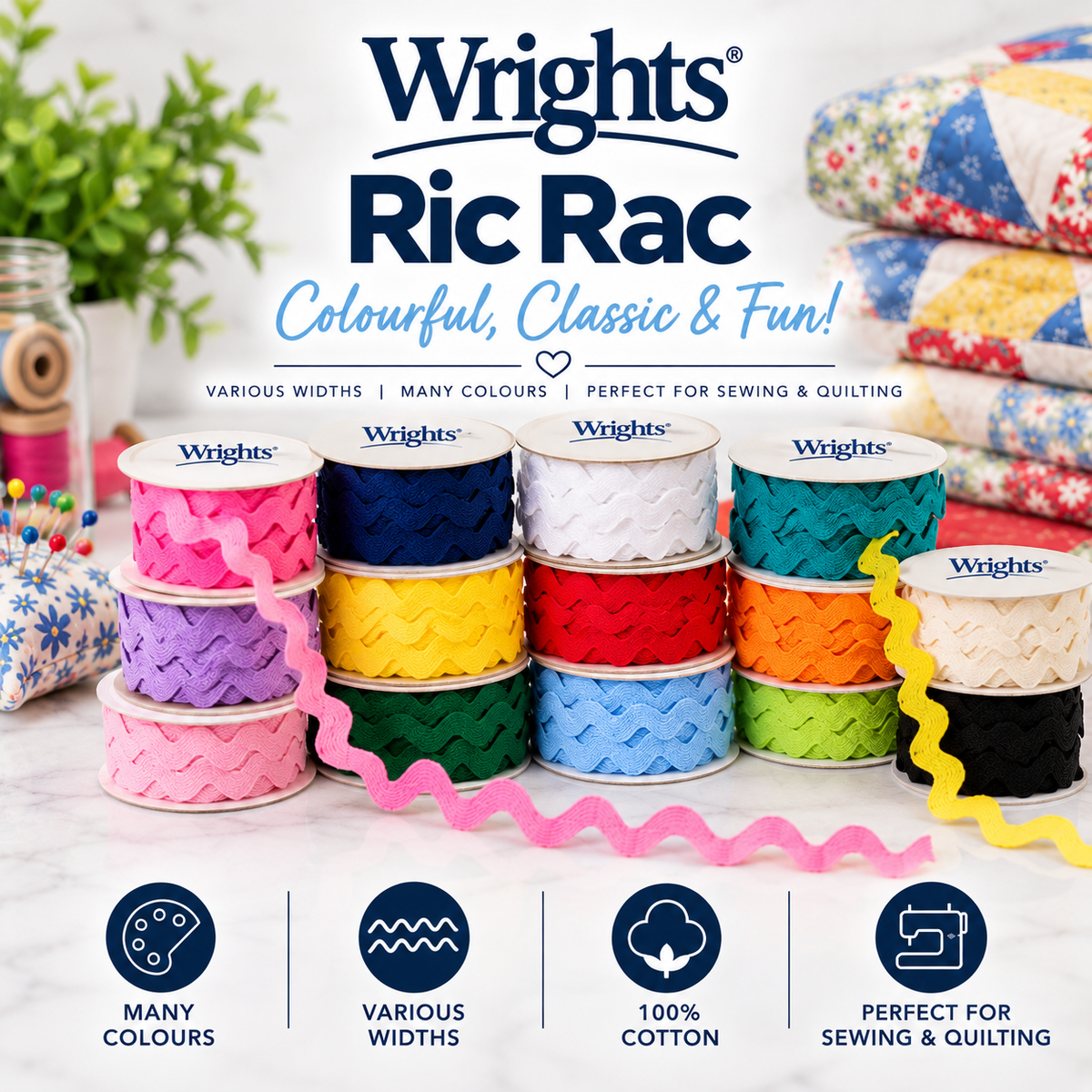 Wrights Rick Rack | 22 Colours & Finishes