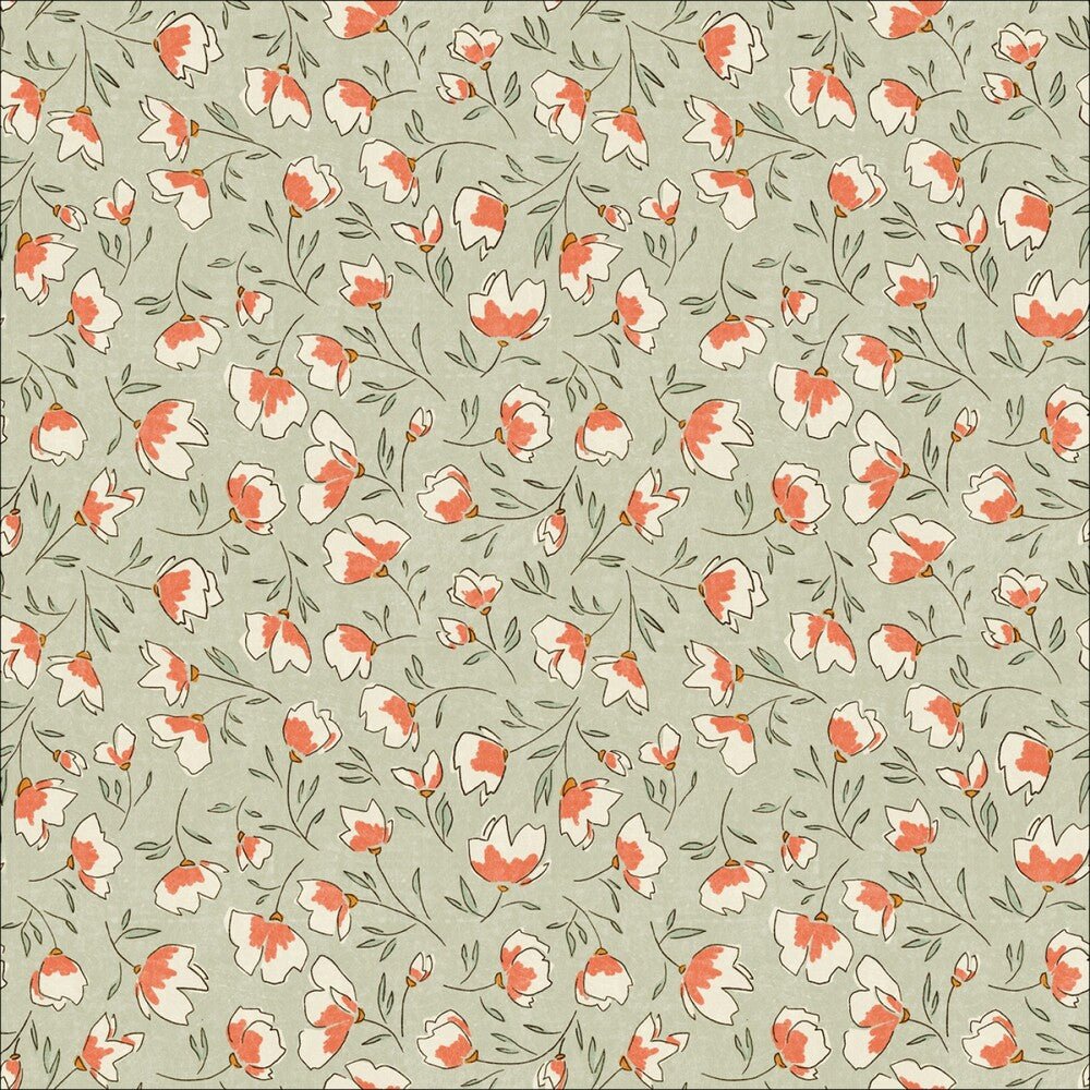 Rosy Deco-Organic Denae Light Olive - 1 Metre Clearance - Everything Fabric