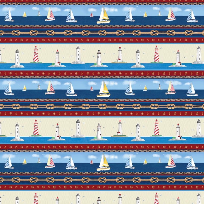 Sail Away - Multi Sail Away Stripe - Everything Fabric