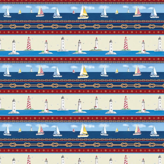 Sail Away - Multi Sail Away Stripe - Everything Fabric