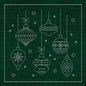 Sashiko Australia Christmas Decorations GREEN - Everything Fabric