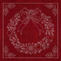 Sashiko Australia Christmas Wreath CHERRY RED - Everything Fabric