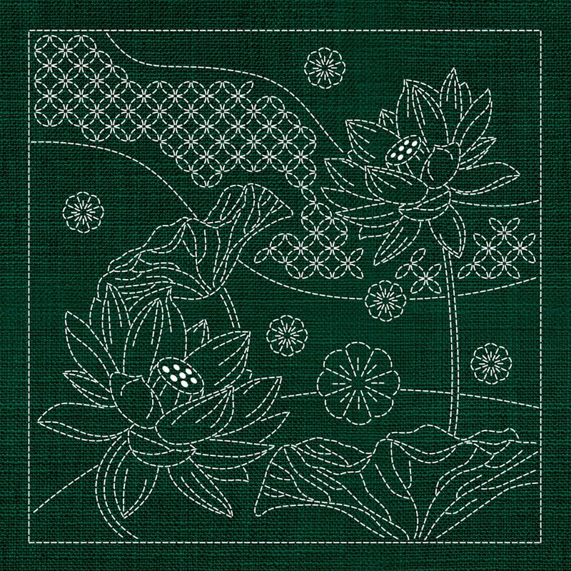 Sashiko Australia Japanese Flowers and Seven Treasures - Everything Fabric