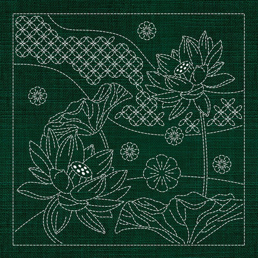 Sashiko Australia Japanese Flowers and Seven Treasures - Everything Fabric