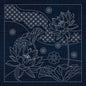 Sashiko Australia Japanese Flowers and Seven Treasures INDIGO - Everything Fabric