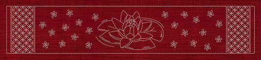 Sashiko Australia Lotus Flower and Seven Treasures Runner - Cherry Red - Everything Fabric