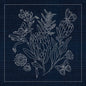 Sashiko Australia Native Flowers 1 - Indigo - Everything Fabric