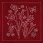 Sashiko Australia Native Flowers 2 - CHERRY RED - Everything Fabric