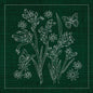 Sashiko Australia Native Flowers 2 - GREEN - Everything Fabric