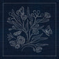 Sashiko Australia Native Flowers 3 - Indigo - Everything Fabric
