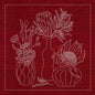 Sashiko Australia Native Flowers 4 - CHERRY RED - Everything Fabric