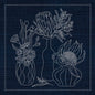 Sashiko Australia Native Flowers 4 - Indigo - Everything Fabric