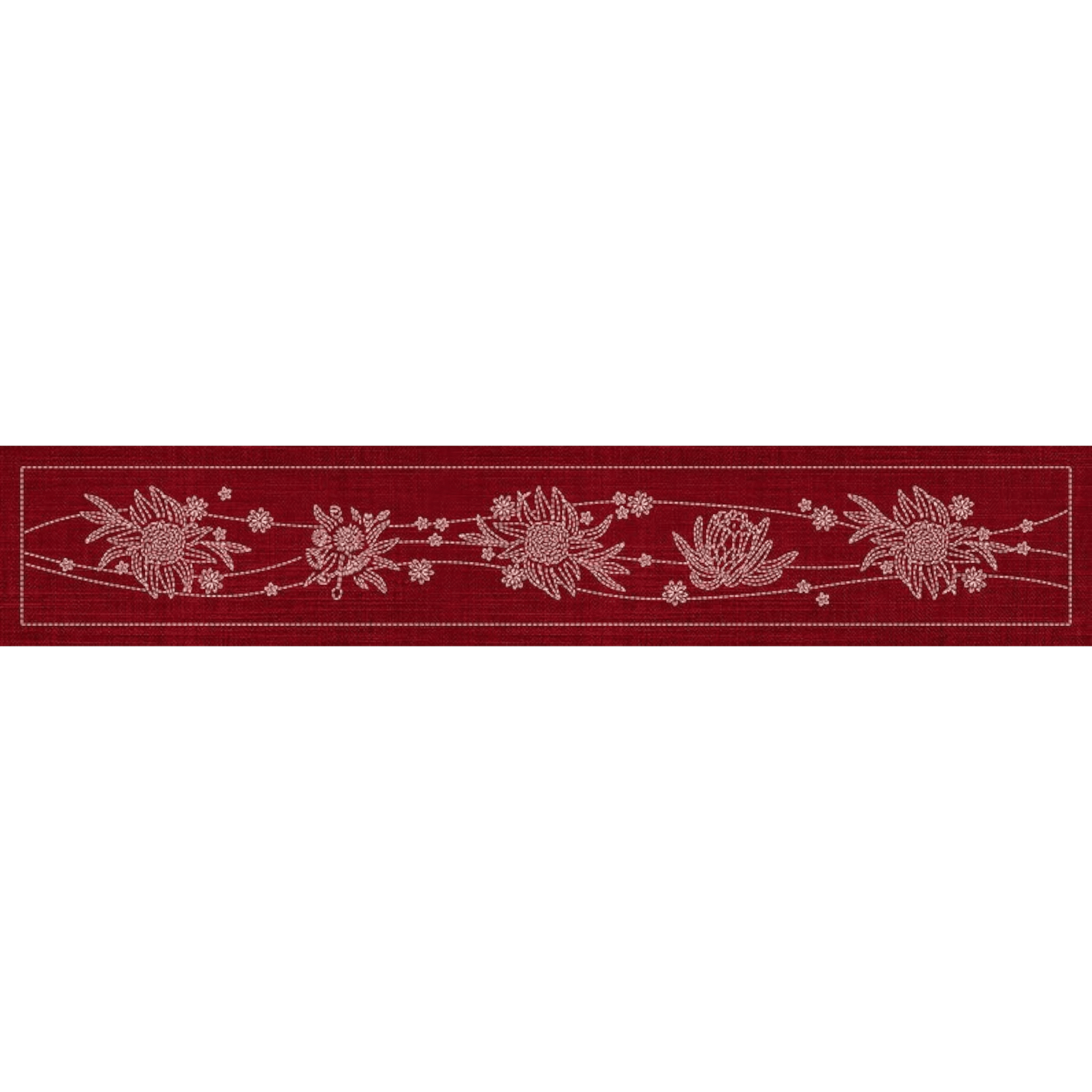 Sashiko Australia Native Flowers 5 Runner - Everything Fabric