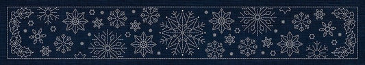 Sashiko Australia Snowflakes Runner INDIGO - Everything Fabric