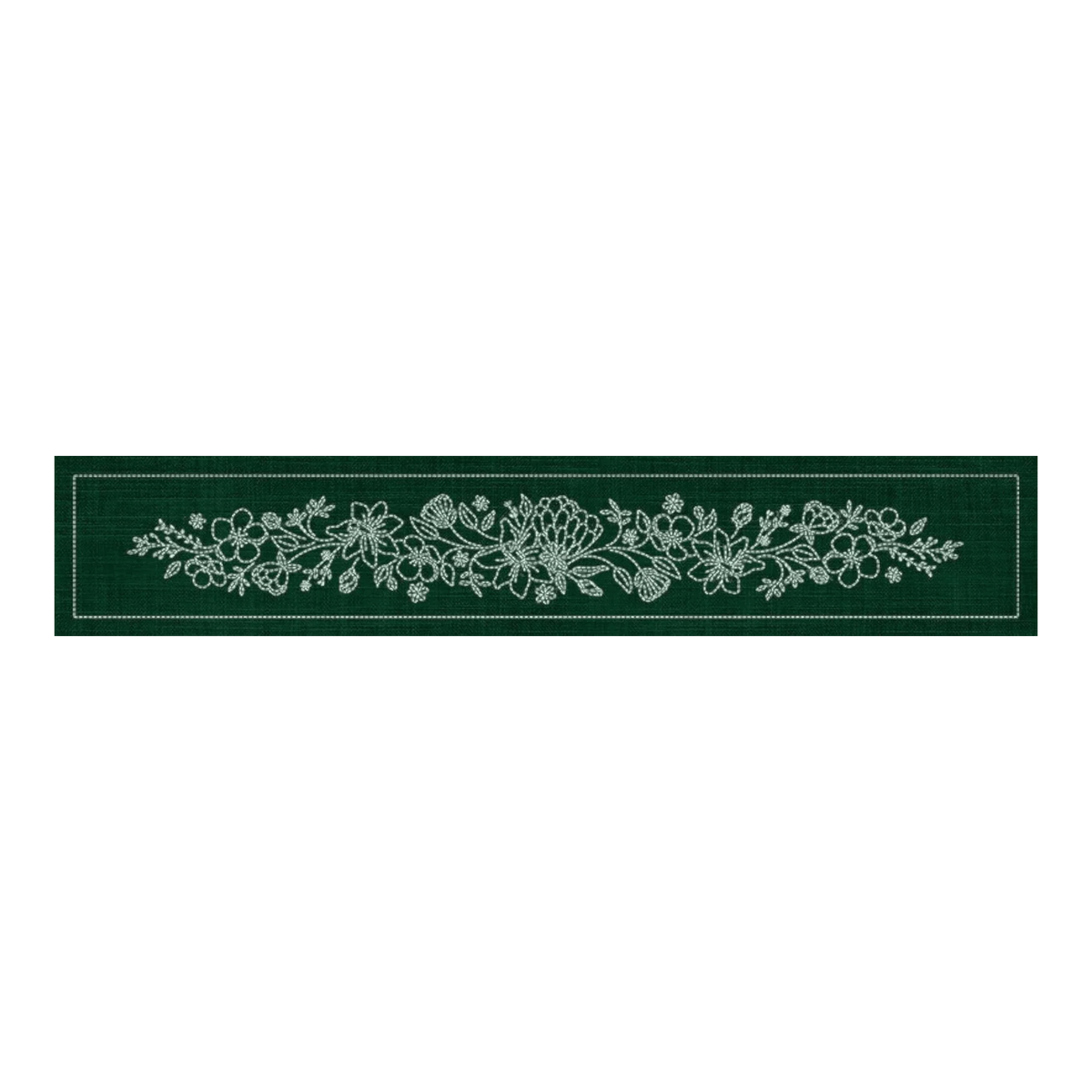 Sashiko Australia Wildflower Bouquet Runner - Green