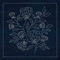 Sashiko Australian Chrysanthemum INDIGO - Everything Fabric