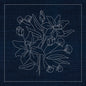 Sashiko Australian Daffodil INDIGO - Everything Fabric